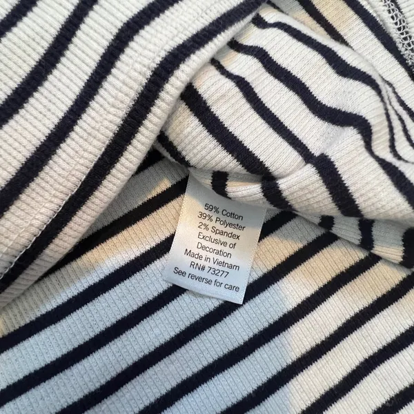 Croft & Barrow Women Plus 4X Striped Ruffle Neck Ribbed Long Sleeve Black White‎ - Image 4
