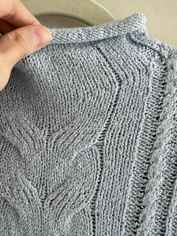 J. Crew Women’s Rollneck Cable Sweater, Light Blue, Size Small, 90s Sweater - Image 16
