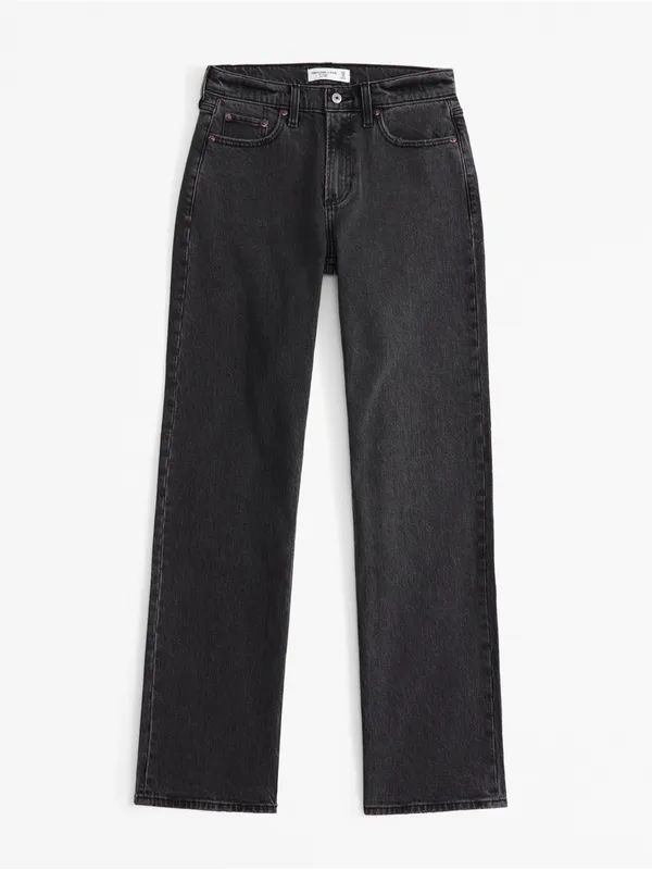 Abercrombie & Fitch Baggy Low Rise Jeans Gray Size 24 Short Distressed Hem - Image 3