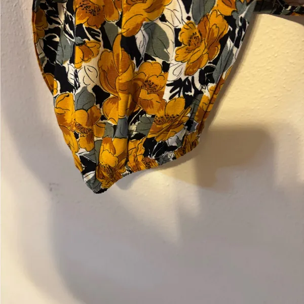 wild fable Mustard Floral Tie-Front Long Sleeve Top - Image 5