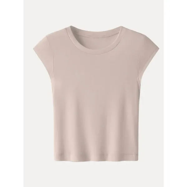 Brand New OGL Women's Size XS Short Sleeve T-Shirt Top Tan - Image 5