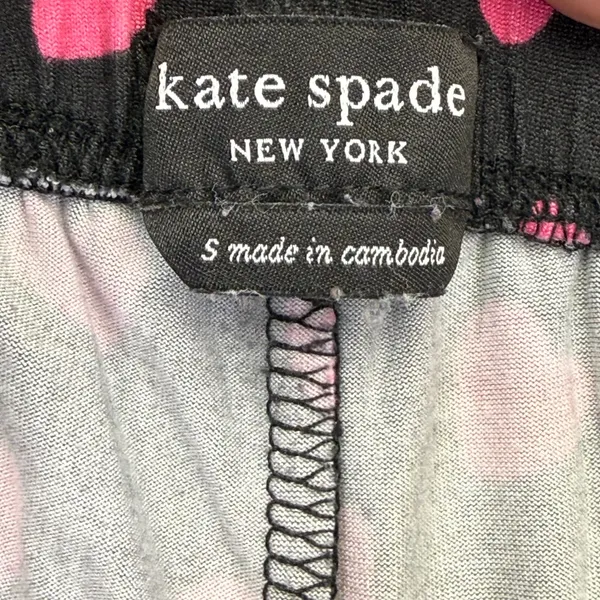 Kate Spade New York Womens Small‎ Pajama Pants Black Pink Heart Print Sleepwear - Image 3