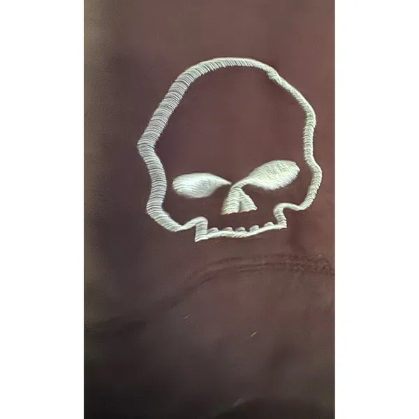 Harley-Davidson Racine WI Black Skull Embroidered V-Neck Pullover Hoodie L - Image 6