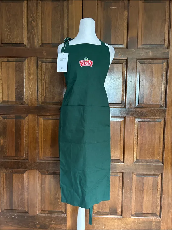 Williams Sonoma Dark Green Apron Fresh Express Logo Custom Corporate Promo NWT - Image 2