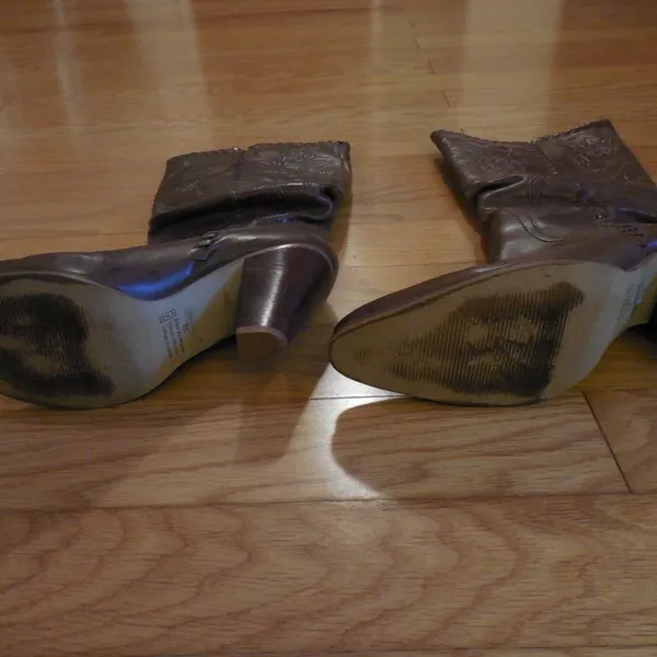 Womens Bronx Leather Western 3 1/2" Heel Boots 8 - Image 6