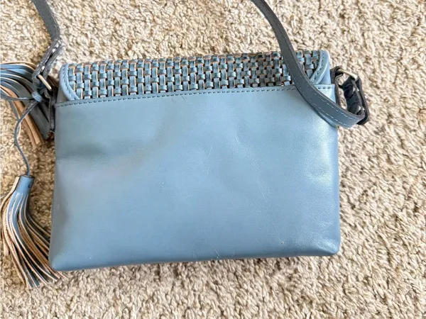 Patricia Nash Corfu Woven Crossbody in Dusty Blue - Image 9