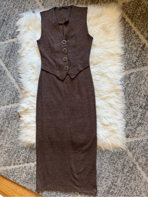ZARA twofer vest midi dress - Image 2