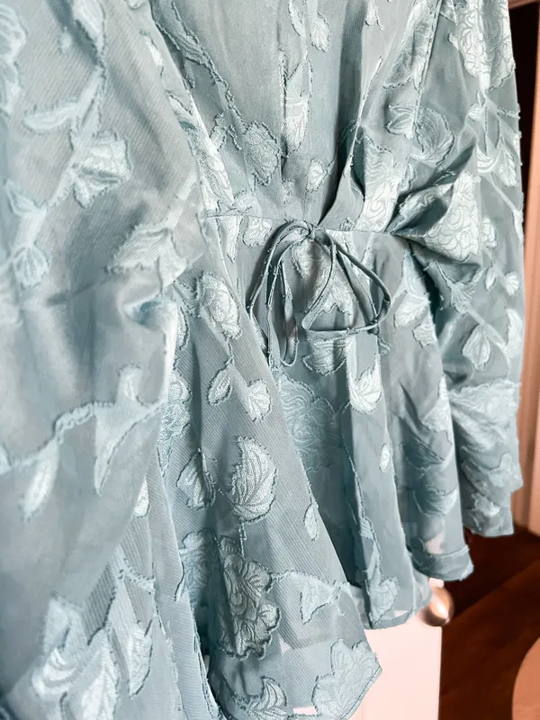 Maurice's NWT Turquoise Blue Whimsical Sheer Floral Blouse - Image 5