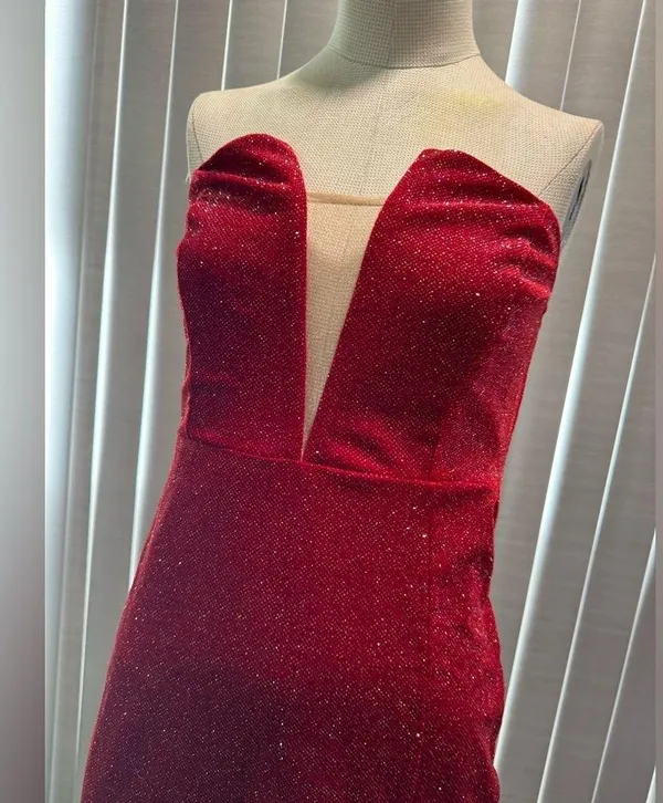AMTIUOS red glitter strap dress ✨ - Image 5