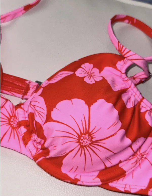 Wild Fable Pink/Orange Tropical Floral Bikini Set - Image 6