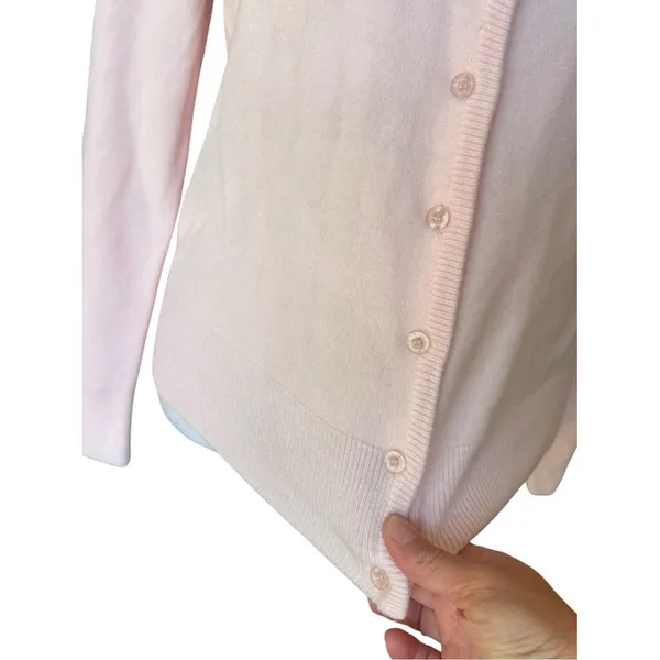 Polo Ralph Lauren Cashmere Cardigan Pony Sweater Light Pink Womens Large - Image 9