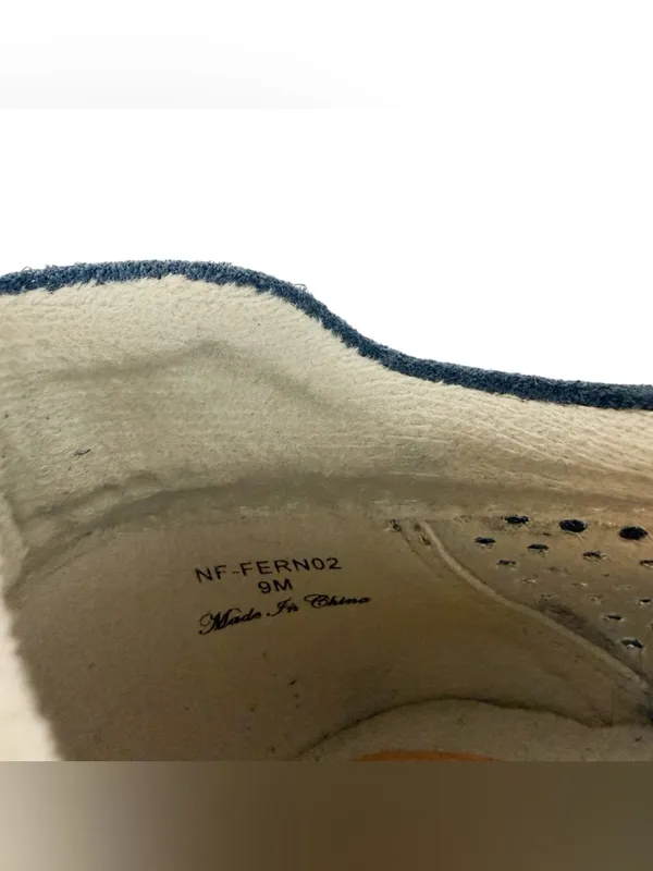 NYDJ Fern‎ Blue Suede Perforated Platform Loafers Chain Size 9 - Image 10