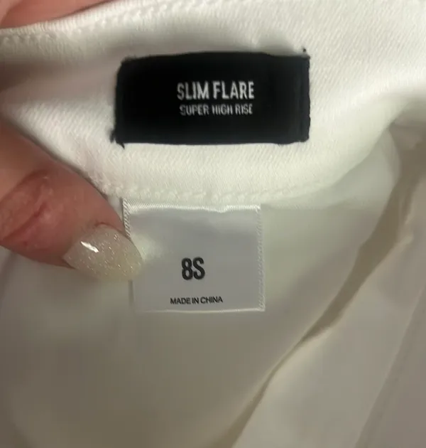 Express White Hot Denim Flared Jeans - Image 3