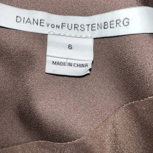 DIANE VON FURSTENBERG Black & Tan Delian Crochet Pebble Lace Peplum‎ Dress EUC 6 - Image 9