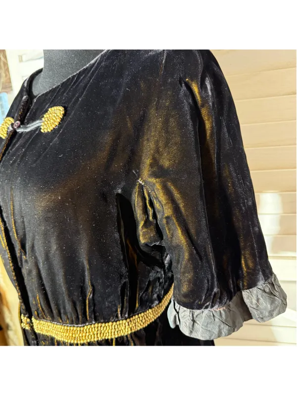 Vintage Victorian blouse crushed velvet brown Vamp whimsigoth cosplay Ren Fair - Image 13