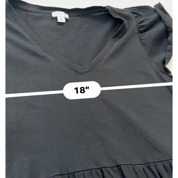 J.Crew Dress Womens Medium M Black Tiered Mini V-Neck Flutter Sleeve Sundress⁠ - Image 10