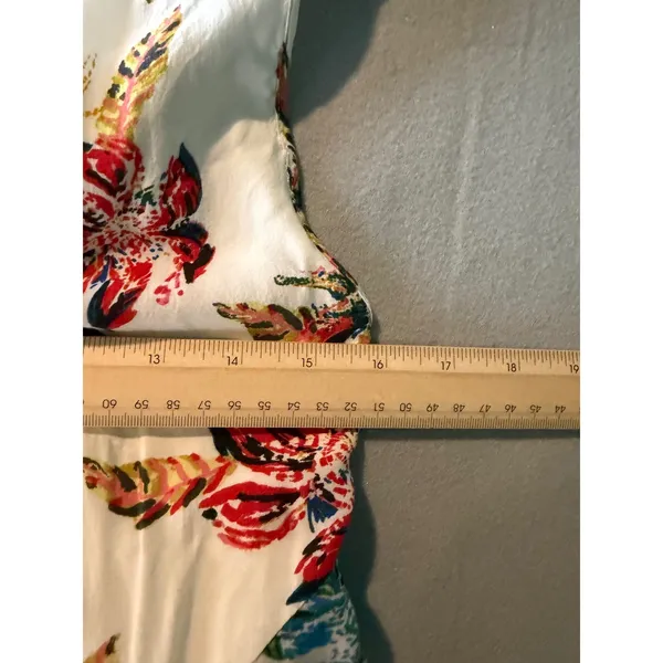 Free People Mini Dress Floral Two Tone S White Boho Tropical Strappy Sun Dress - Image 9