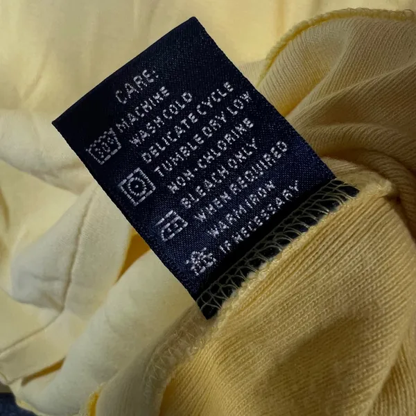 Ralph Lauren Sport Women Yellow Cotton Ribbed Crew Neck T-Shirt Size L Pony Logo - Image 10