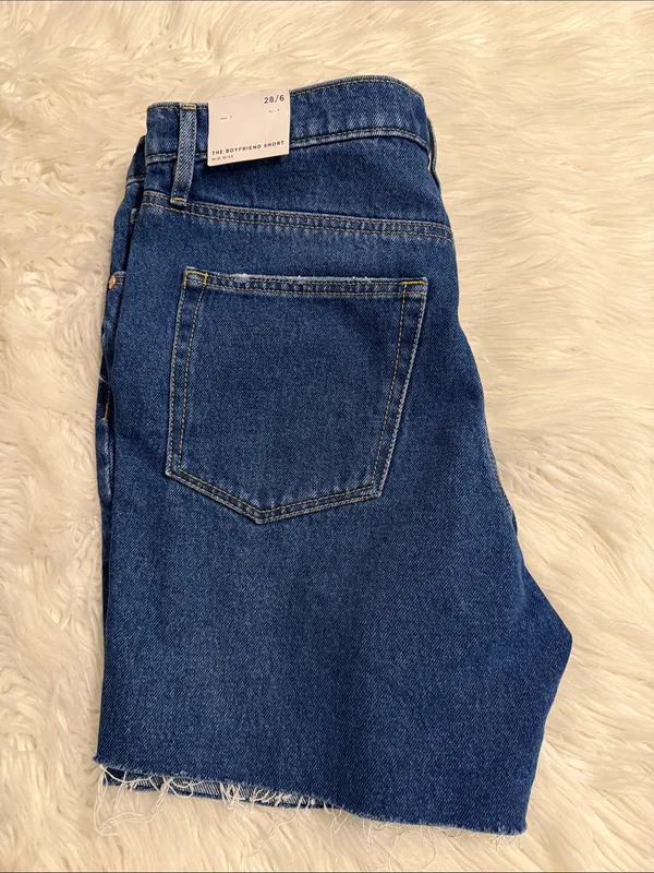 LOFT Classic Mid -Rise Denim Shorts in Blue size 28/6 brand new inseam 6 - Image 6