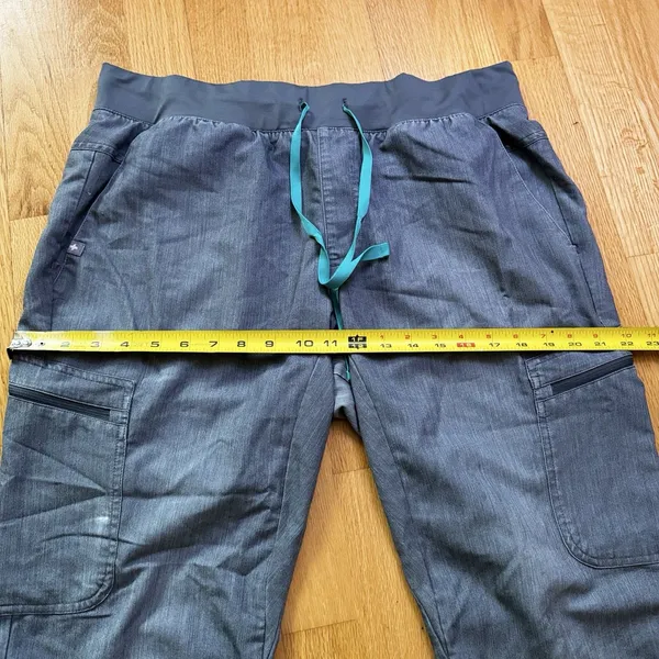 FIGS Scrub Pants Technical Collection Cargo Double Zips Gray Sz L W20SW2034 - Image 6