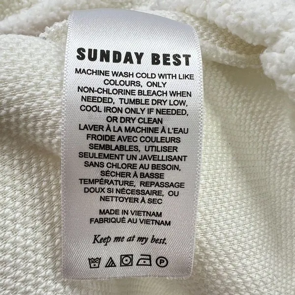 Aritzia Sunday Best Fleece Hoodie‎ Womens Small Pullover Cropped White Comfey - Image 4
