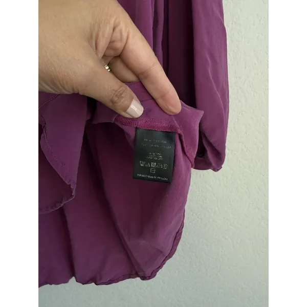 Maeve Anthropologie Silk Blouse Women's Large Magenta Cut Out Long Sleeve Career - Image 6