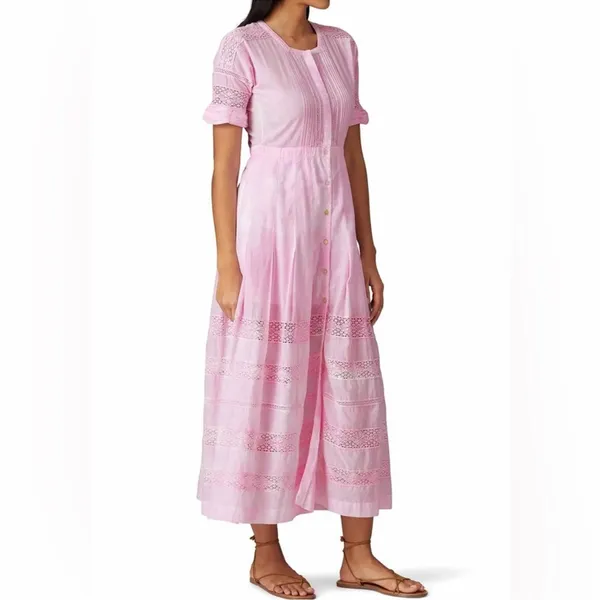 LoveShackFancy Edie Maxi‎ Dress Pink NWT Small - Image 5