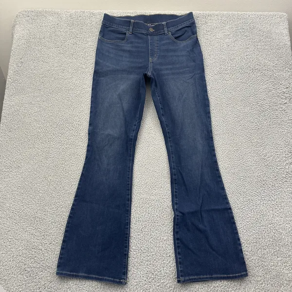 Betabrand Mid Rise Bootcut Jeans Pull On Stretch Retro Festival Women Large x 33 - Image 2