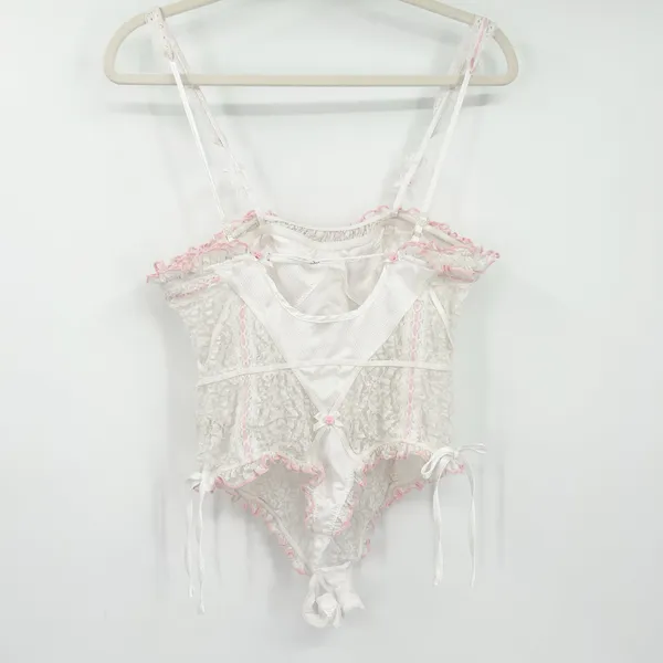Free People‎ FP Intimately Womens Coquette Sweet Cheeks Lace Thong Bodysuit M - Image 12