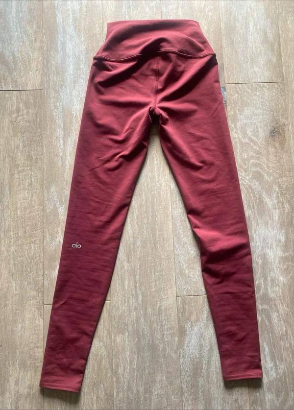 Alo Yoga Burgundy 7/8 Leggings XXS Activewear Loungewear Exercise Clothing - Image 2