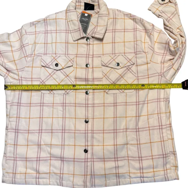 HFX Pink Plaid Flannel Shirt Jacket Shacket Size XXL - Image 4