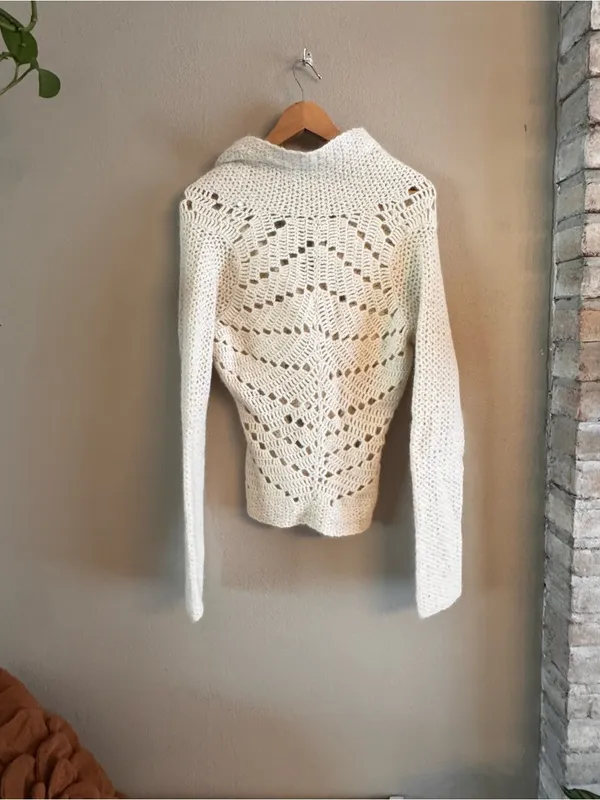 ANTHRO | SLEEPING ON‎ SNOW Open-Knit Shawl Sweater Cardigan - Image 4
