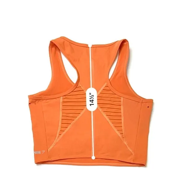 GymShark Athletic Orange Sleeveless Moisture Wicking Top Cropped Top sz S/M‎ - Image 5