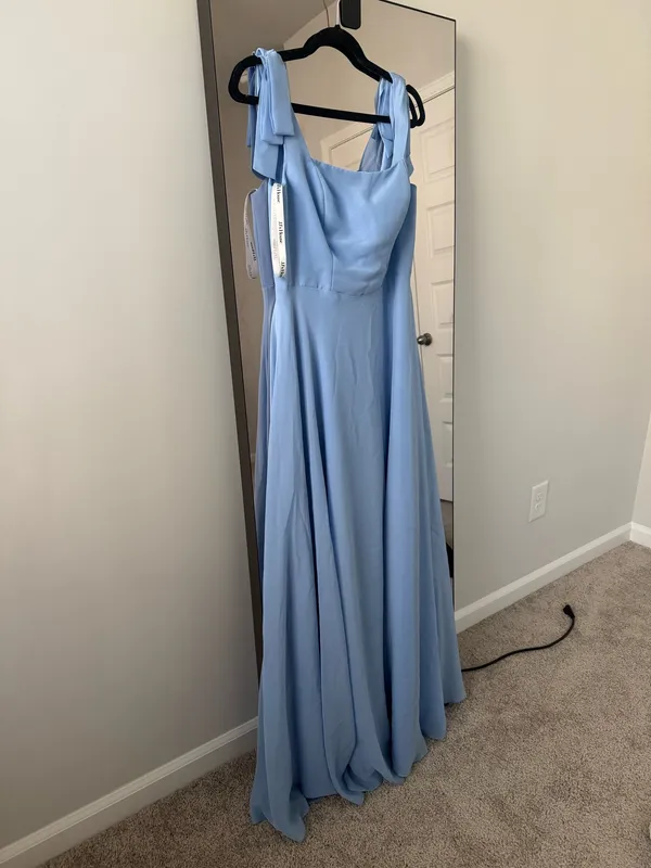 JJ's House Yaxeni Celadon A-line Square Chiffon Dress #298073 - Image 4