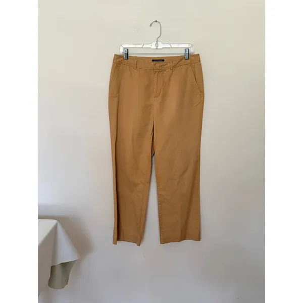 Lauren Ralph Lauren Chino Pant Sz 8 Camel Tan Straight Leg Cotton Preppy Classic - Image 2