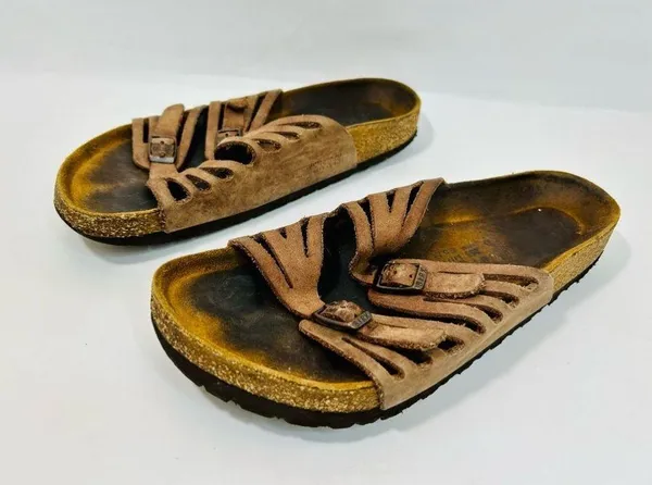 Birkenstock Grenada Soft Foodbed Brown Leather Sandals size 41 - Image 2