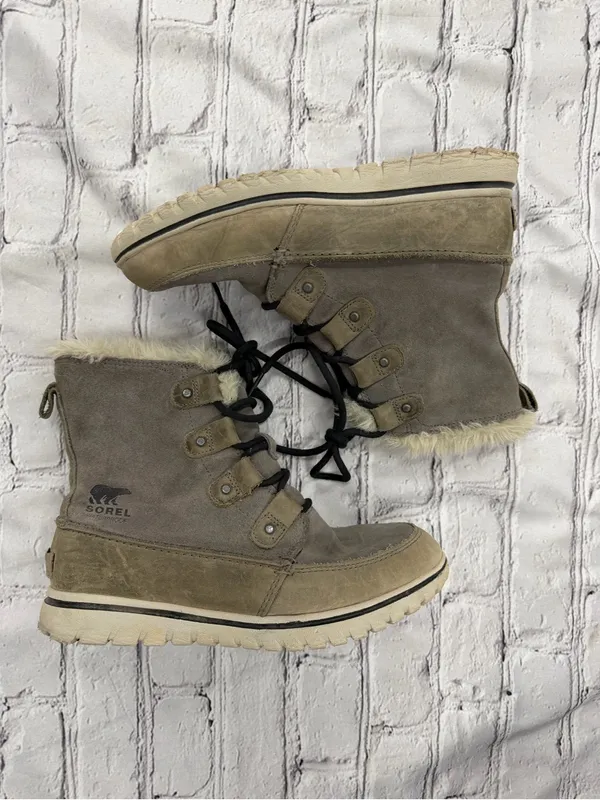 Sorel Grey Lace Up Winter Boots Womens 8 Winter Snow Gorpcore Granola Snow - Image 2