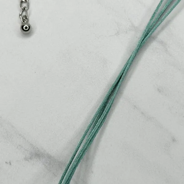 Chico's Silver Tone Faux Turquoise Beaded Pendant Necklace ✨ - Image 5