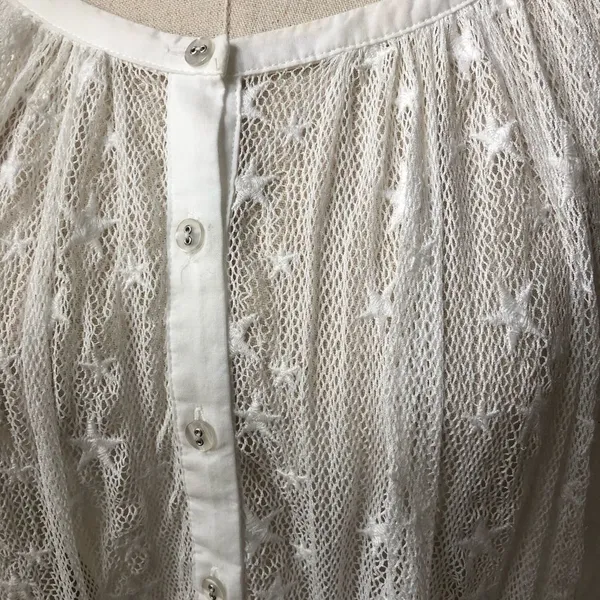 Anthropologie Akemi + Kin White Star Bell Sleeve Top S - Image 7