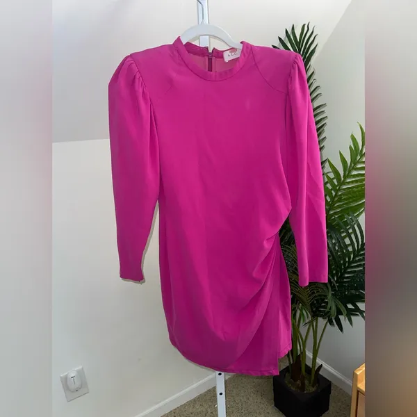 A.L.C. Jane Shocking Pink Long Sleeve Mini Dress‎ Size 6 - Image 5