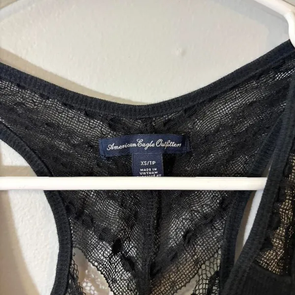 2000s American‎ Eagle Black Lace cami Racerback Tank Top - Image 2