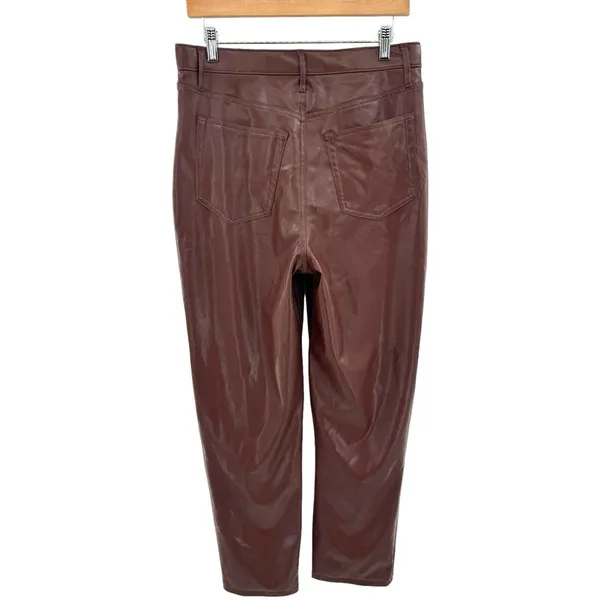 ABERCROMBIE & FITCH Criss-Cross Waist Vegan Leather‎ 90s Straight Pant Size 30 L - Image 5