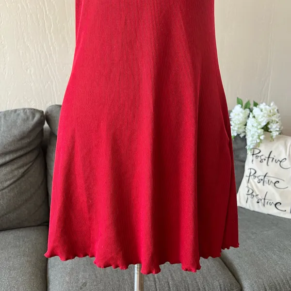 Red Lace Trim Nightgown Size XS - Image 3