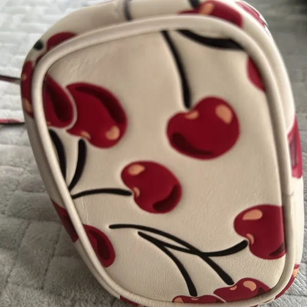 Coach Drawstring Wristlet With Cherry Print - Novelty Leather/Silver/Chalk Multi - Image 6