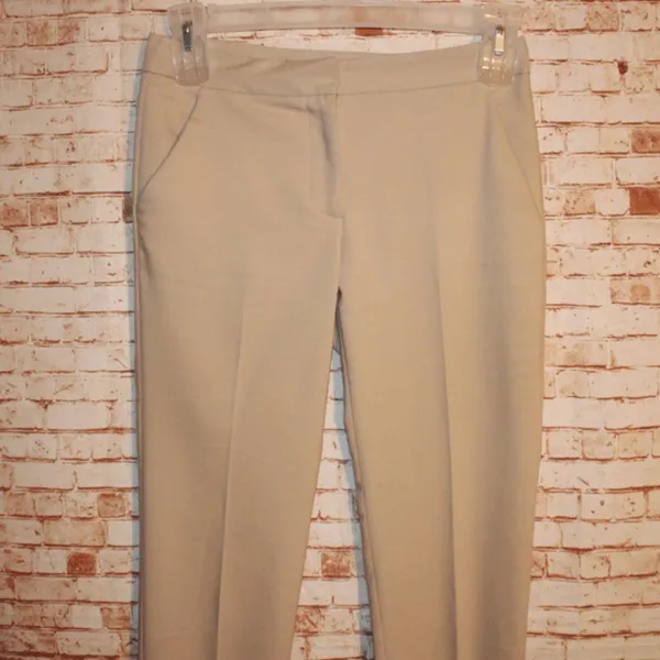 Zara Basic Khaki Slim Fit Trouser Ankle Pant XS - Image 2
