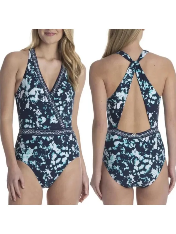 Jantzen Mare Tie Dye Wrap Open Back One Piece Swimsuit Size 12 - Image 2