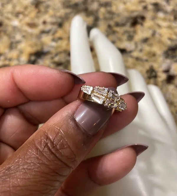 Stacked Crystal Gold Adjustable Ring - Image 12