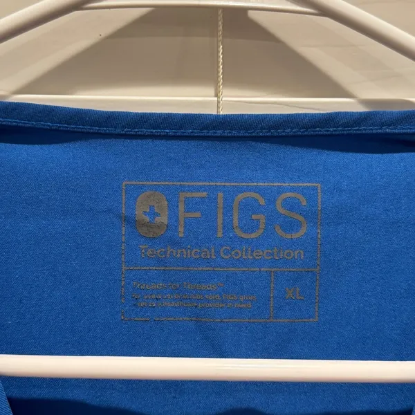 Lot of 2 FIGS Technical Collection Royal Blue V Neck Catarina Scrub Top size‎ XL - Image 2
