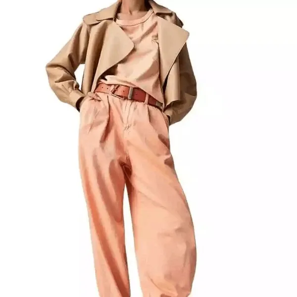 Free People Addy Wide Leg Chino Pants Pastel Light Orange Size 4 NWOT - Image 11