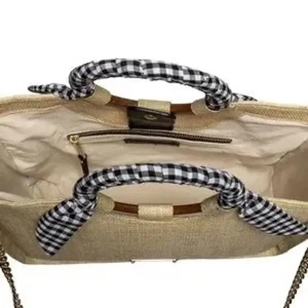Abbie & Emmie Gingham Wrapped Handle Satchel - Image 4